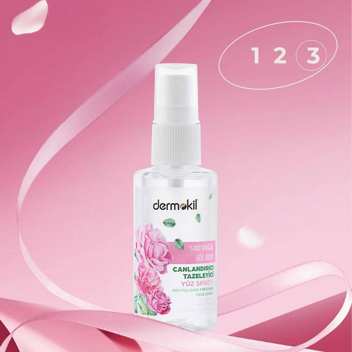 Dermokil revitalizing face spray with 100% natural rose water