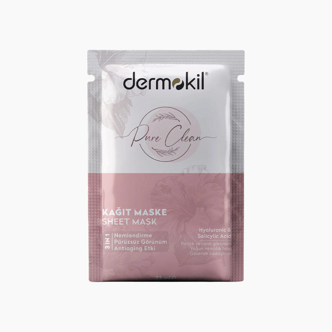 Dermokil Pure Clean Sheet Mask with Hyaluronic Acid and Salicylic Acid