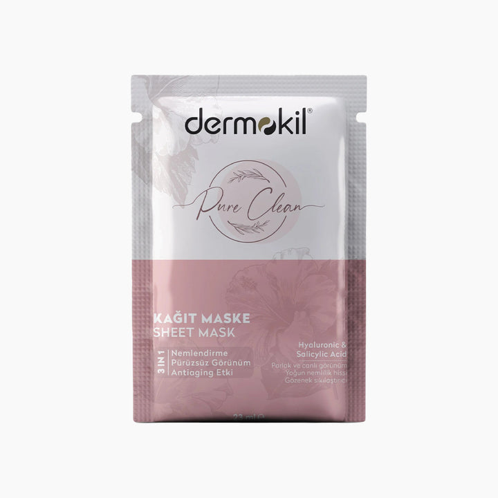 Dermokil Pure Clean Sheet Mask with Hyaluronic Acid and Salicylic Acid