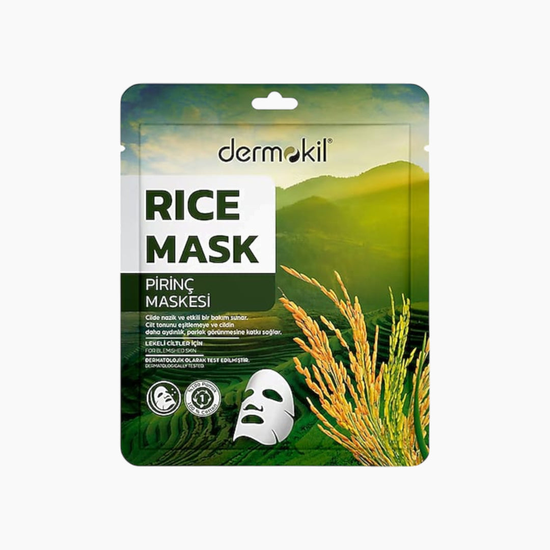Dermokil 23ml rice sheet mask for evens skin tone