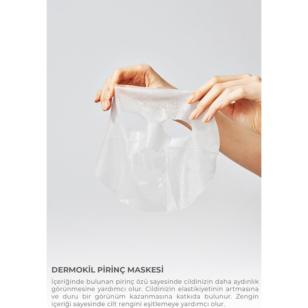 Dermokil 23ml rice sheet mask for a bright complexion