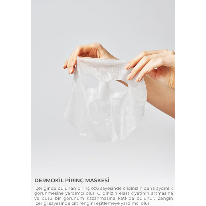 Dermokil 23ml rice sheet mask for a bright complexion