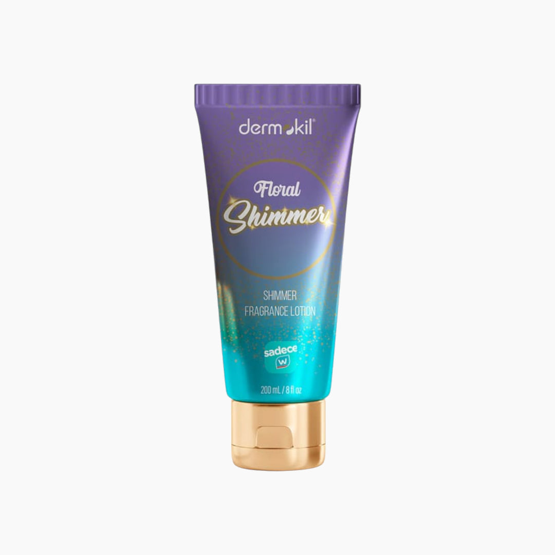 Dermokil Shimmer Floral Body Lotion with subtle shimmer