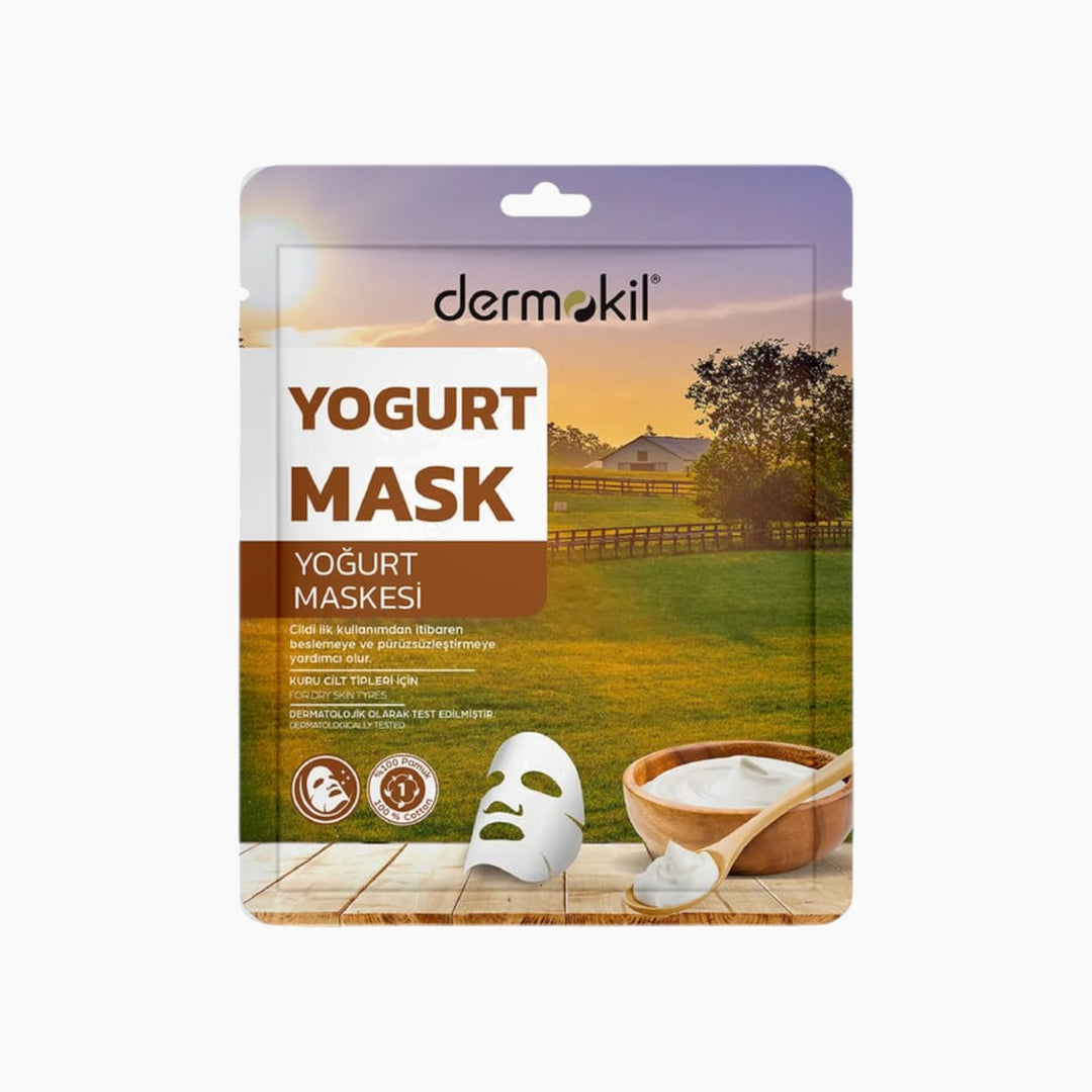 Dermokil Yogurt Sheet Mask with natural cotton