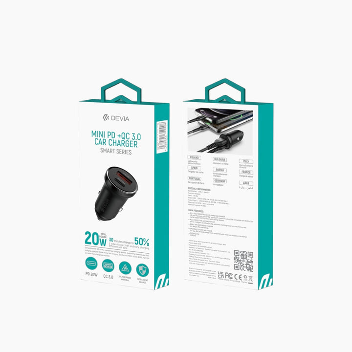 Devia Mini PD +QC 3.0 Car Charger (20W)