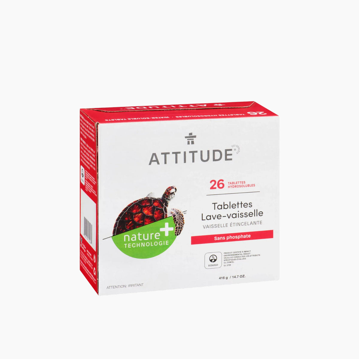 Attitude dishwasher tablets, 416 grams, phosphate-free