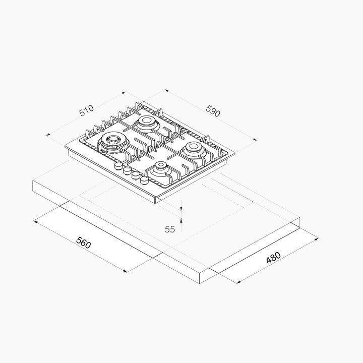 MONDIN Dolomiti Hob 60cm