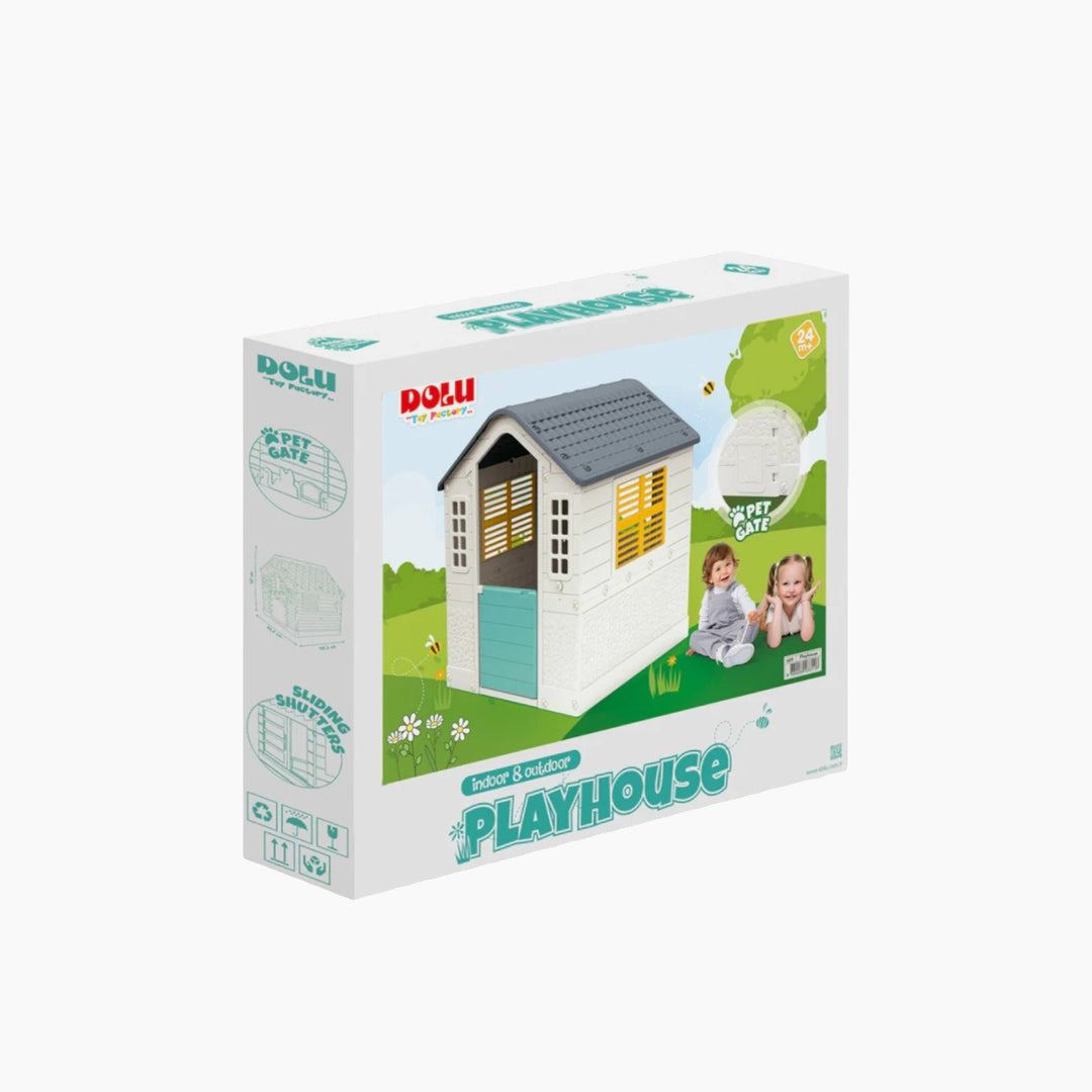 Dolu Playhouse White With Blue and Yellow