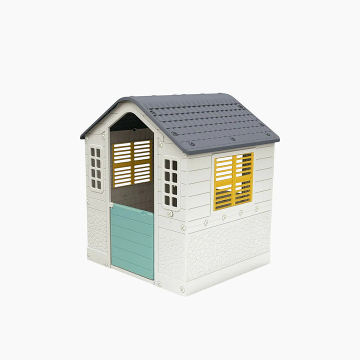 Dolu Playhouse White With Blue and Yellow