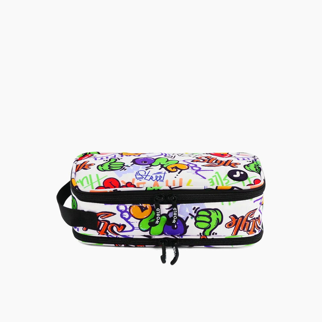 J WORLD Doodle Pencil Case with Handle Strap