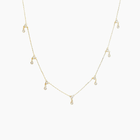 Joy Jewels Double Round Stone Drop Necklace