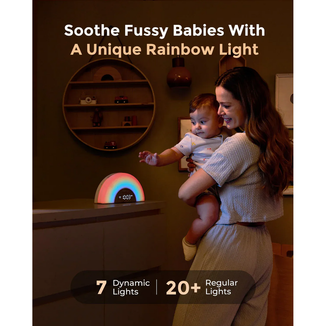 Momcozy Dreamsync Tech smart baby sound machine with rainbow lights