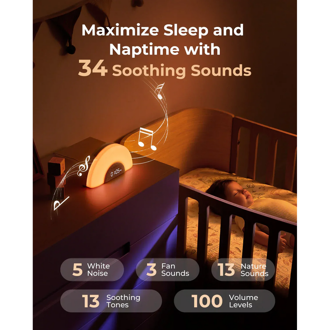 Momcozy Dreamsync Tech smart baby sound machine with rainbow lights