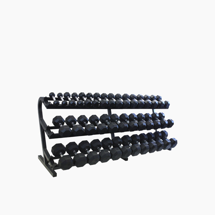 Dumbbell set with stand, 2.5 kg - 25 kg, 10 pairs