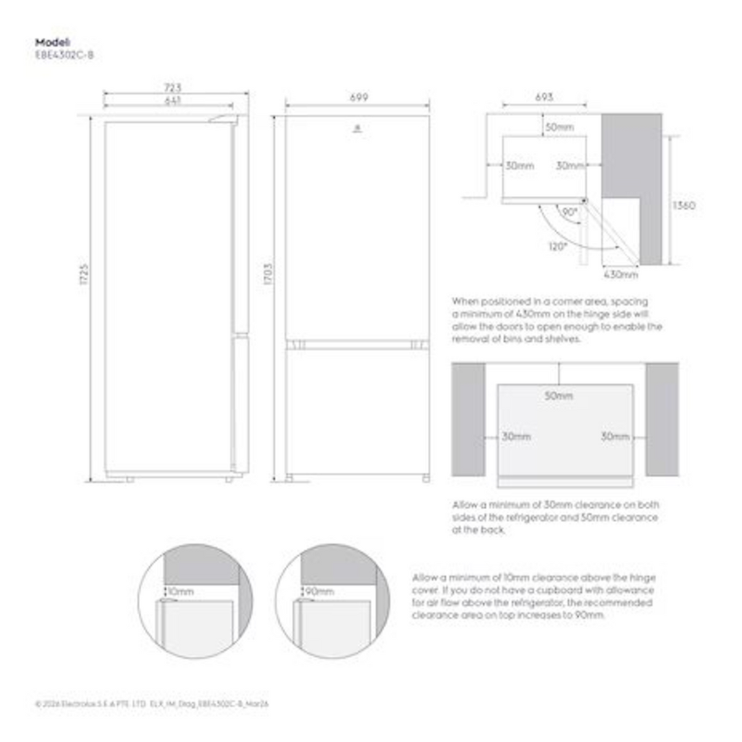 Electrolux Bottom Mount Fridge 371L Matt Charcoal Black