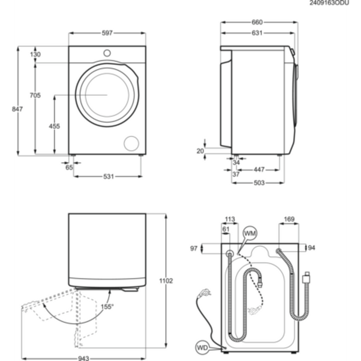 Washer Electrolux Washing Machine 11 KG Dark Silver