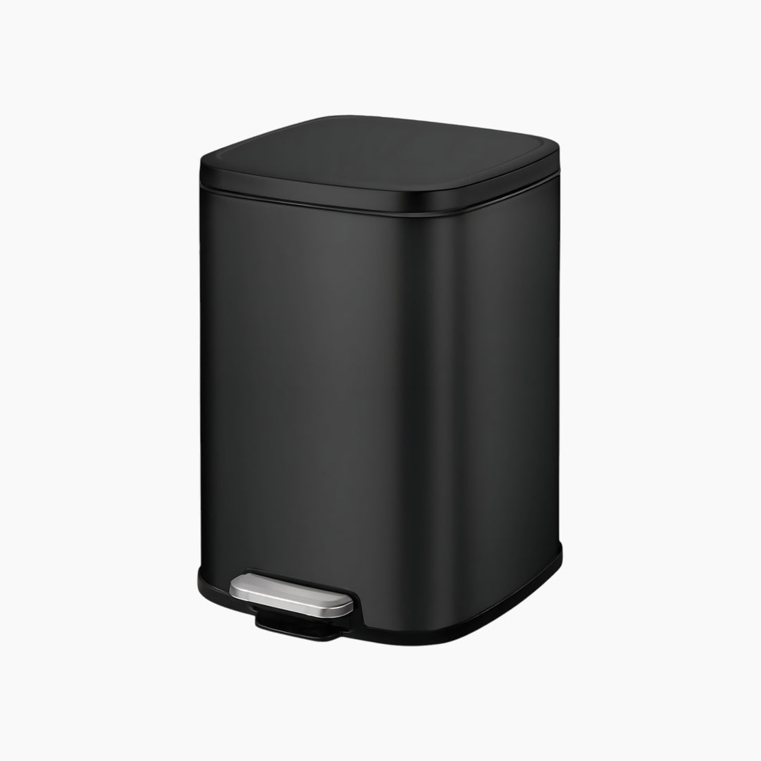 EKO 6L square step bin in black