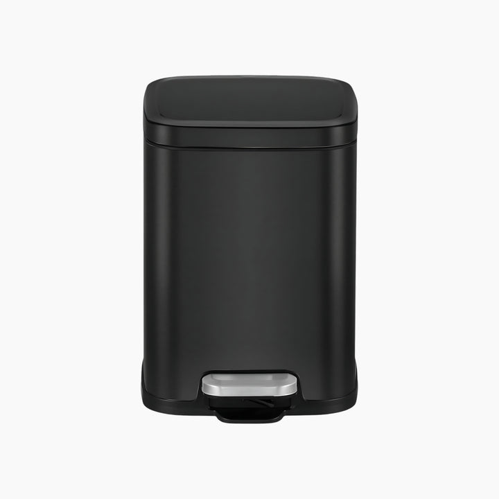 EKO 6L square step bin in black