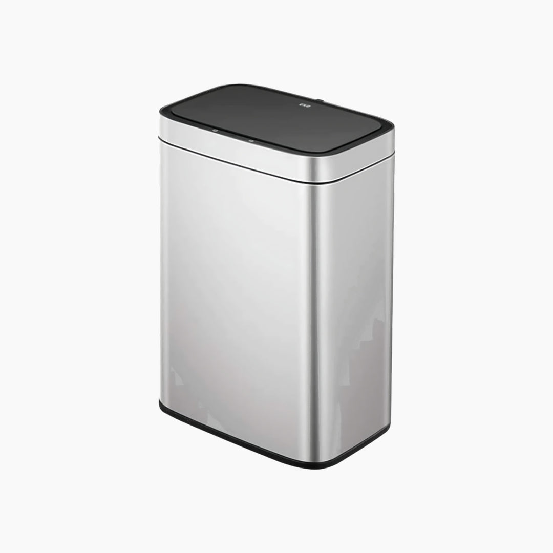 EKO MARVIS 45L stainless steel sensor trash bin with fingerprint-resistant finish
