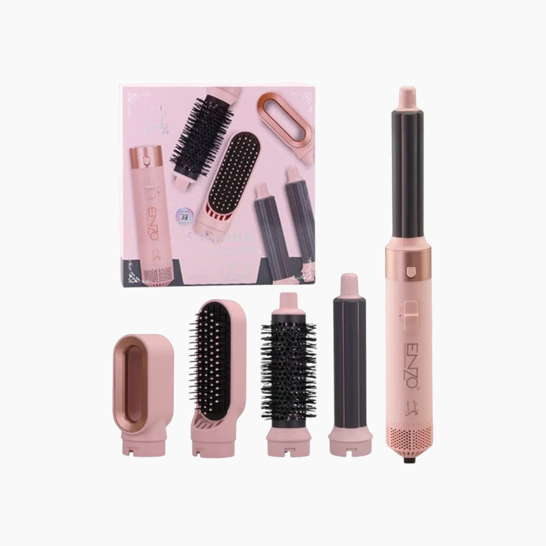 ENZO Professional 5-in-1 Air Styler &amp; Hair Dryer Set in rose pink and rose gold