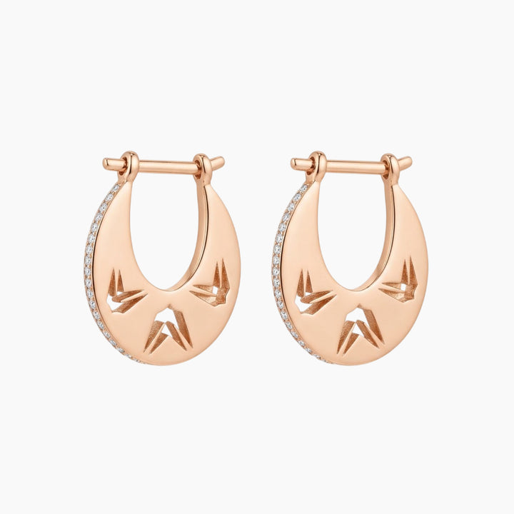 Meraki Yellow Gold Earrings with White Diamonds 3g