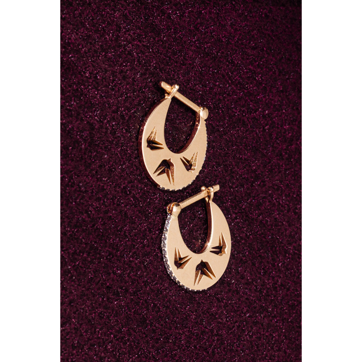 Meraki Yellow Gold Earrings with White Diamonds 3g