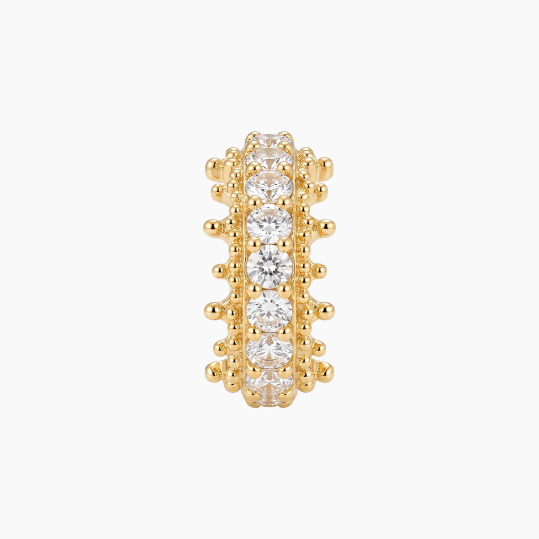 Meraki Yellow Gold Ear Cuff with White Diamonds