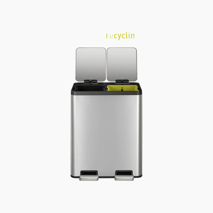 EKO Ecocasa 30L+30L brushed stainless steel recycling bin