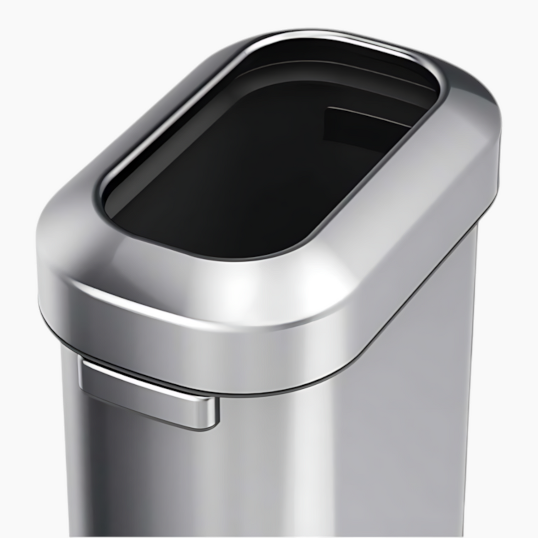 Eko 60L stainless steel waste bin, brushed silver finish