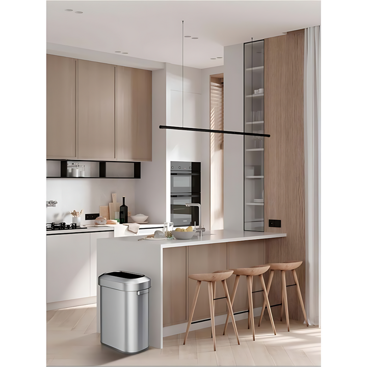 Eko 60L brushed stainless steel waste bin