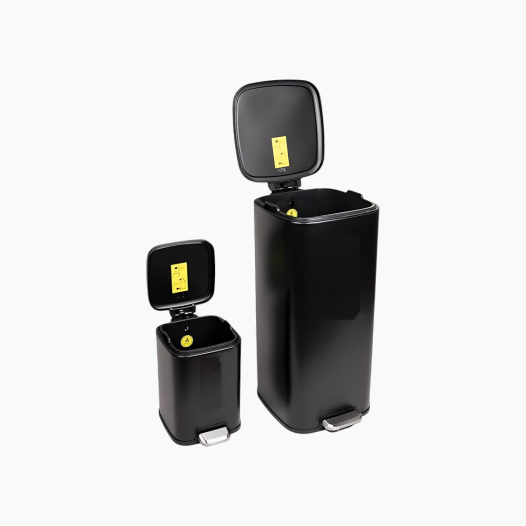 Eko Stella black pedal bin twin pack, 30L + 6L capacity