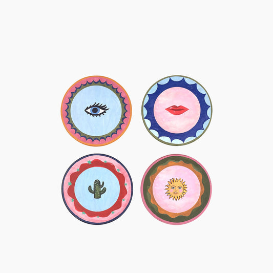 Eleanor Bowmer Electric Coast Icon Corked Coasters - Set of 4