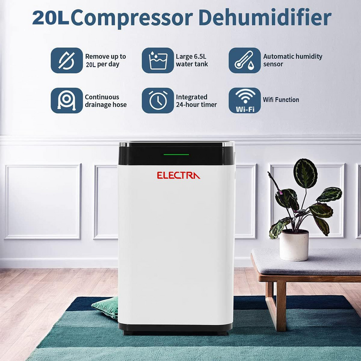 Electra Dehumidifier &amp; Odor Remover, 6.5L Tank