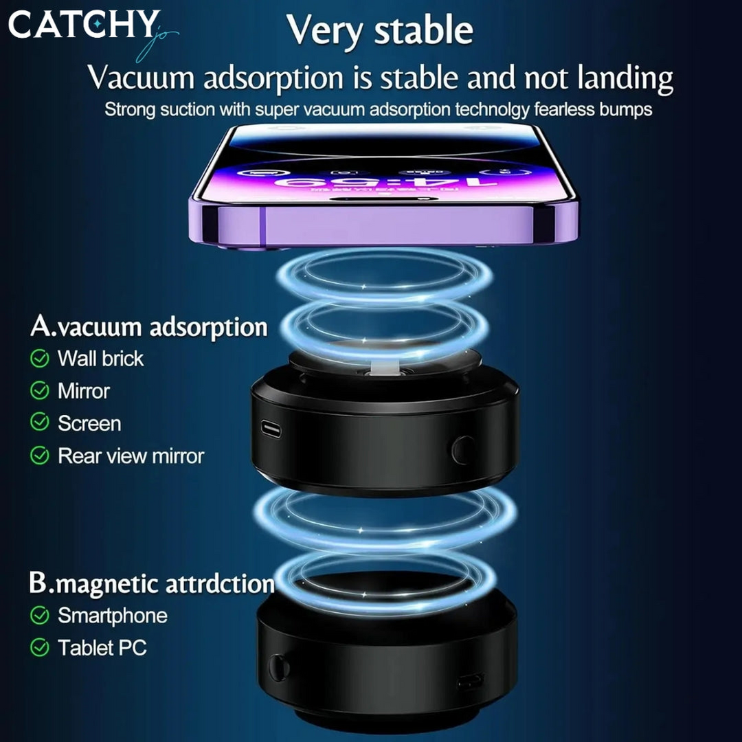C.JO Electric Dual Suction Cup and Magnetic Mount Phone Holder