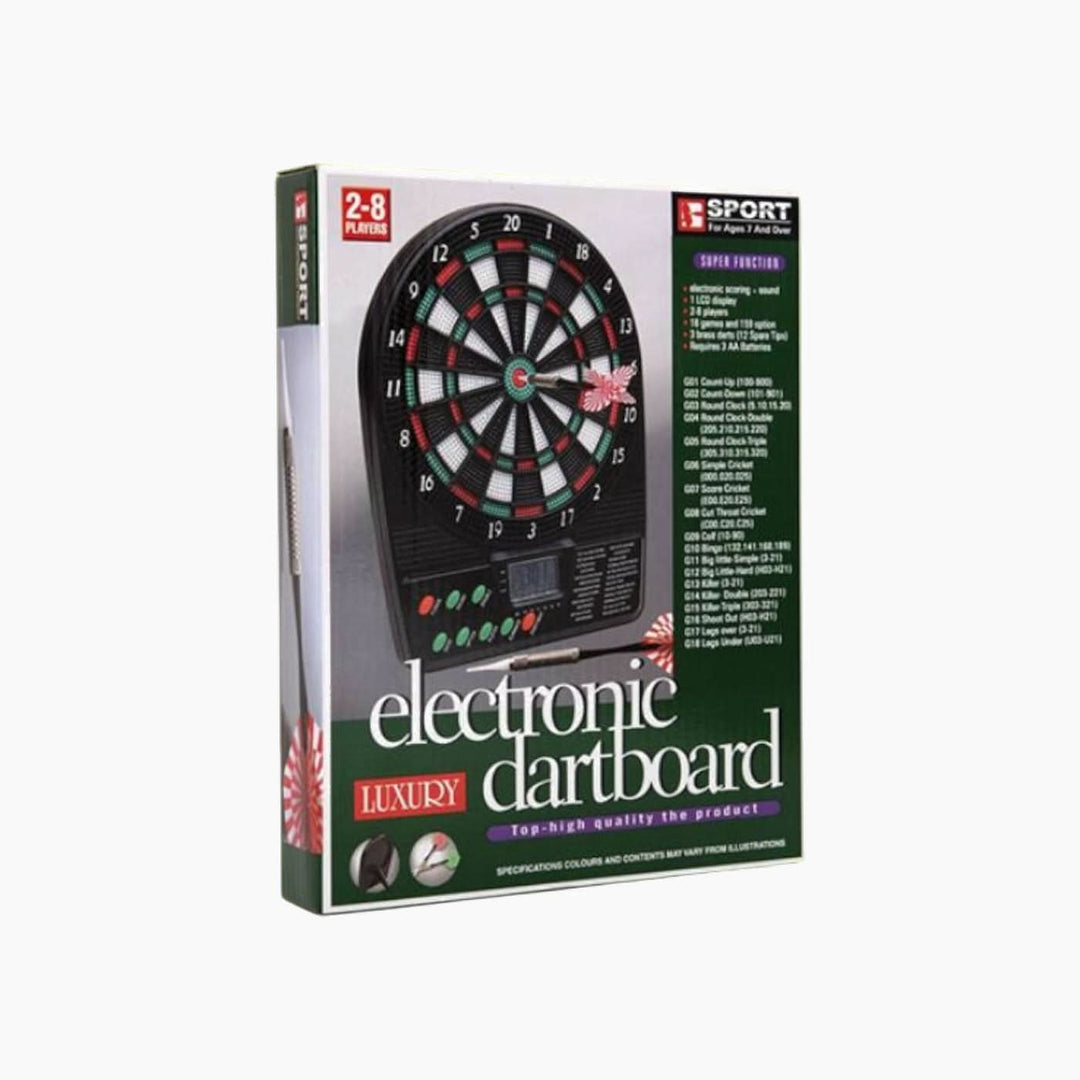 Electronic dartboard with LED display and realistic sound effects