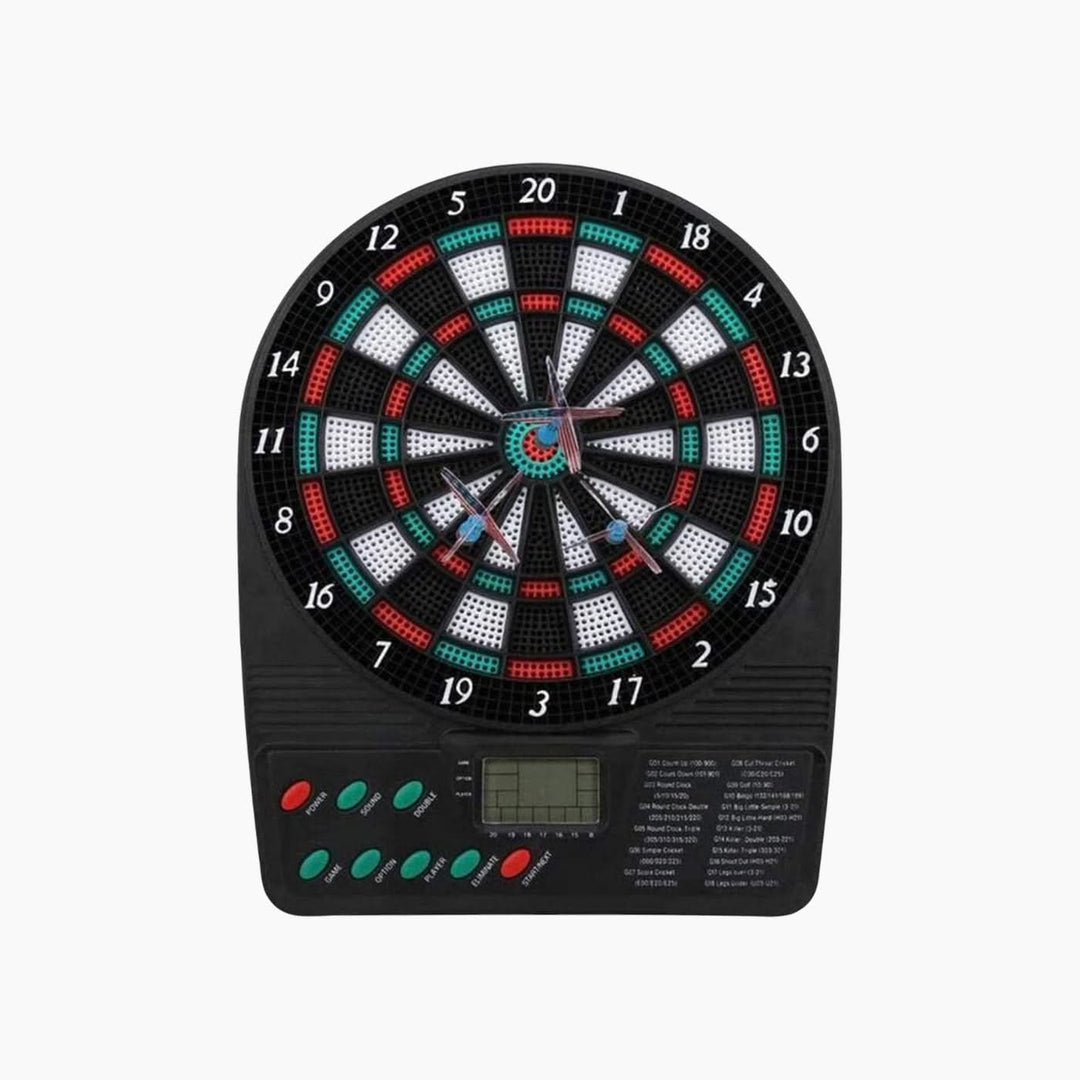 Electronic dartboard with LED display and realistic sound effects