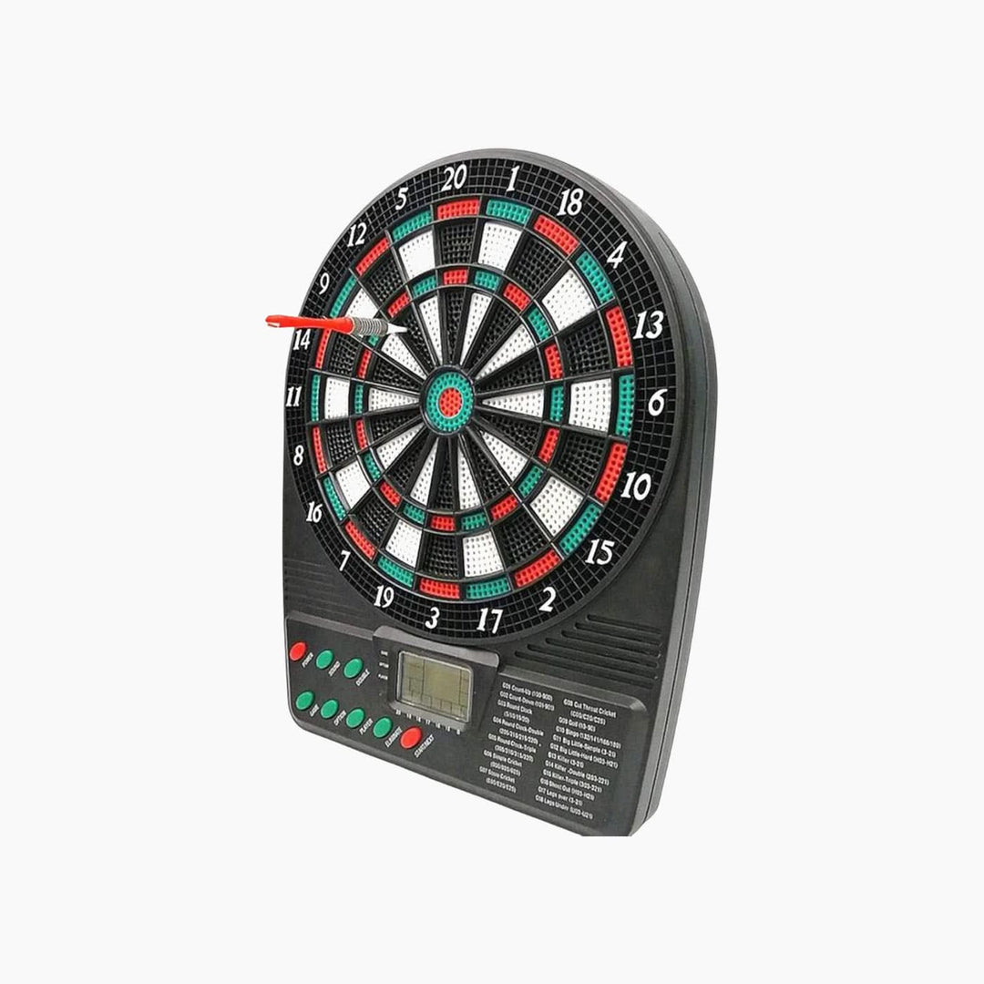 Electronic dartboard with LED display and realistic sound effects