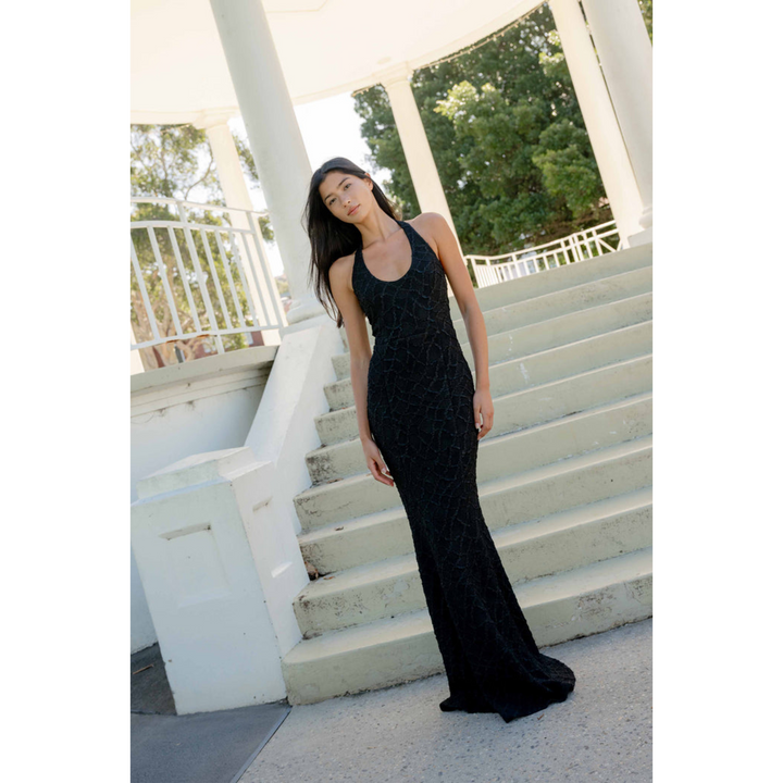 Elliatt Alexandra Halter Gown Dress in Black