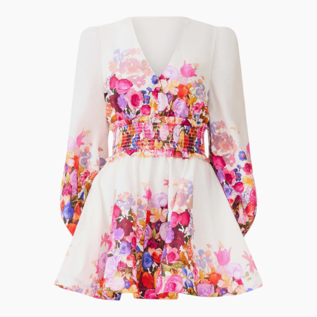 Elliatt  Alice Long Sleeve Mini Dress in Ombre Floral
