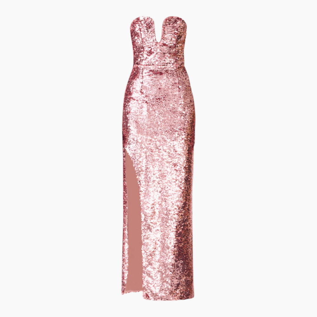 Elliatt Alissa Sequin Strapless Gown in Pink