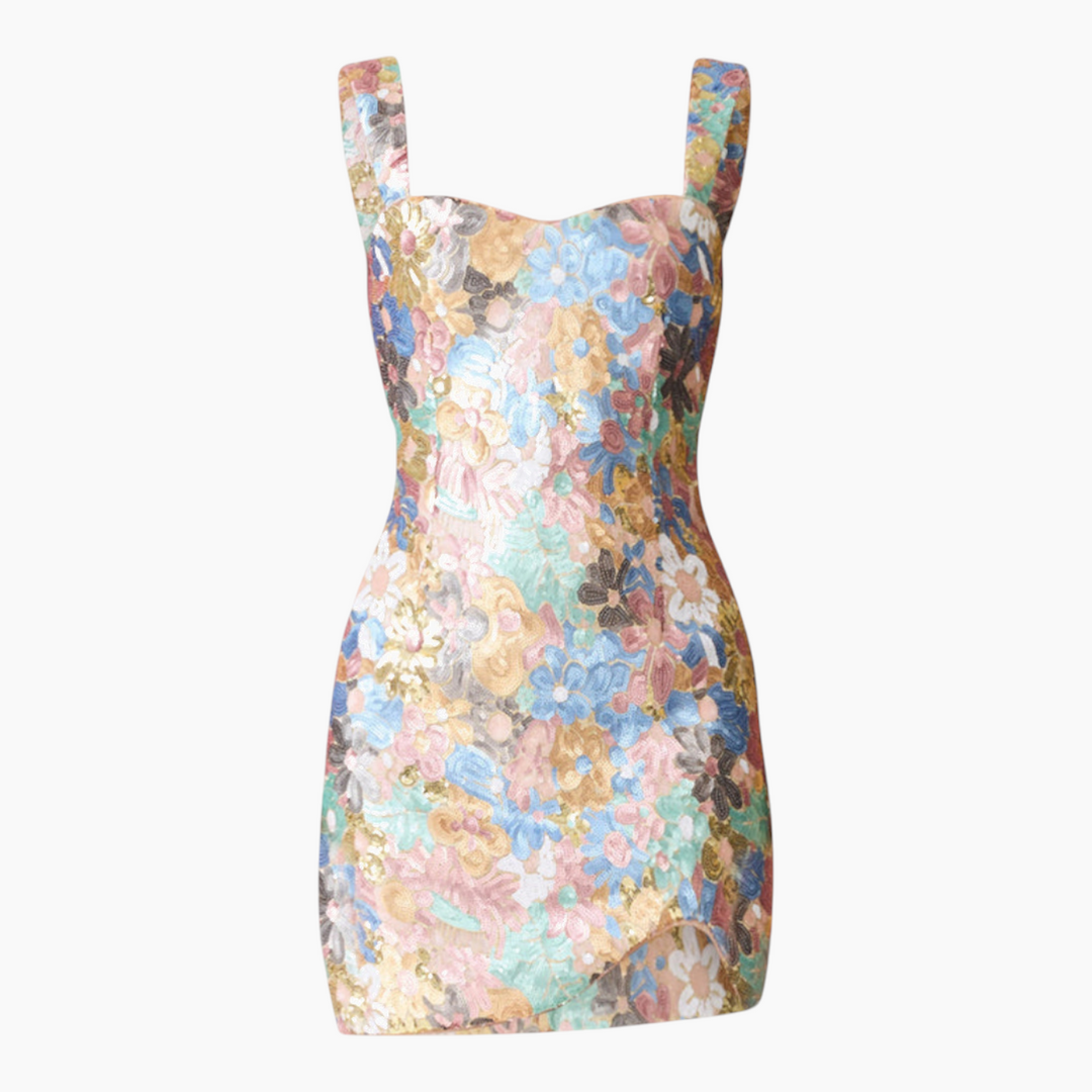 Elliatt Athea Sequin Mini Dress in Floral