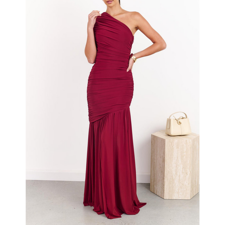 Elliatt Florencea One Shoulder Gown - Wine Red