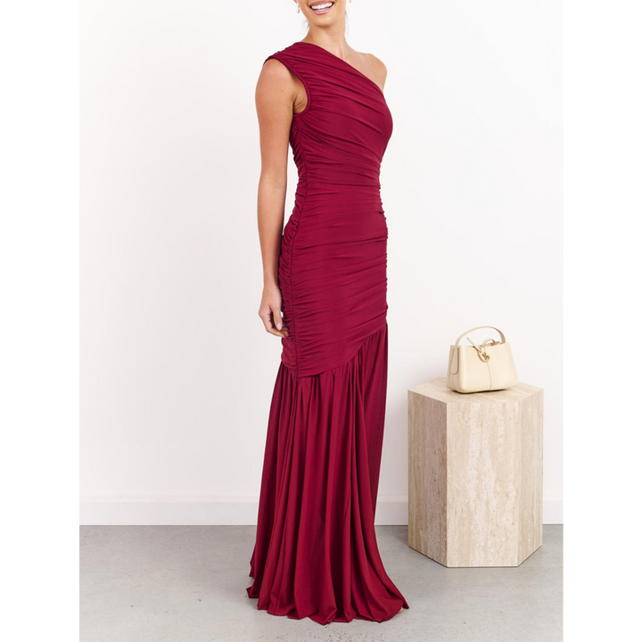 Elliatt Florencea One Shoulder Gown - Wine Red