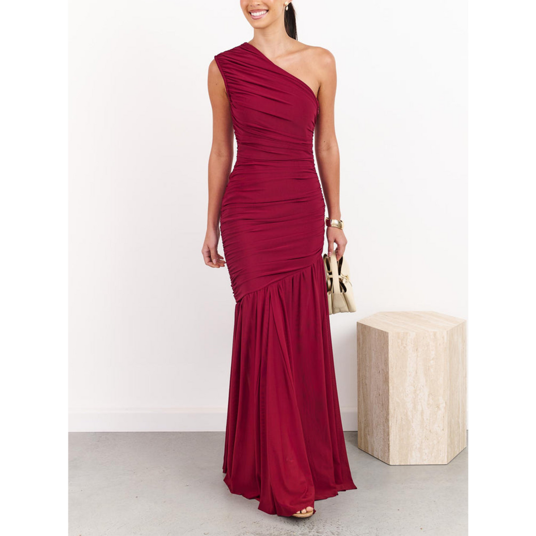 Elliatt Florencea One Shoulder Gown - Wine Red