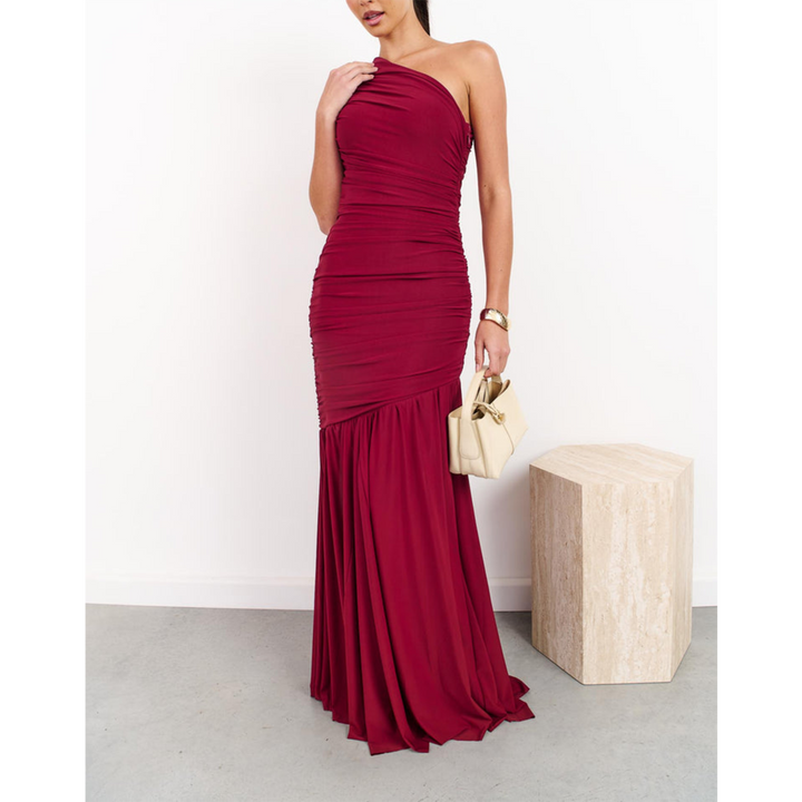 Elliatt Florencea One Shoulder Gown - Wine Red