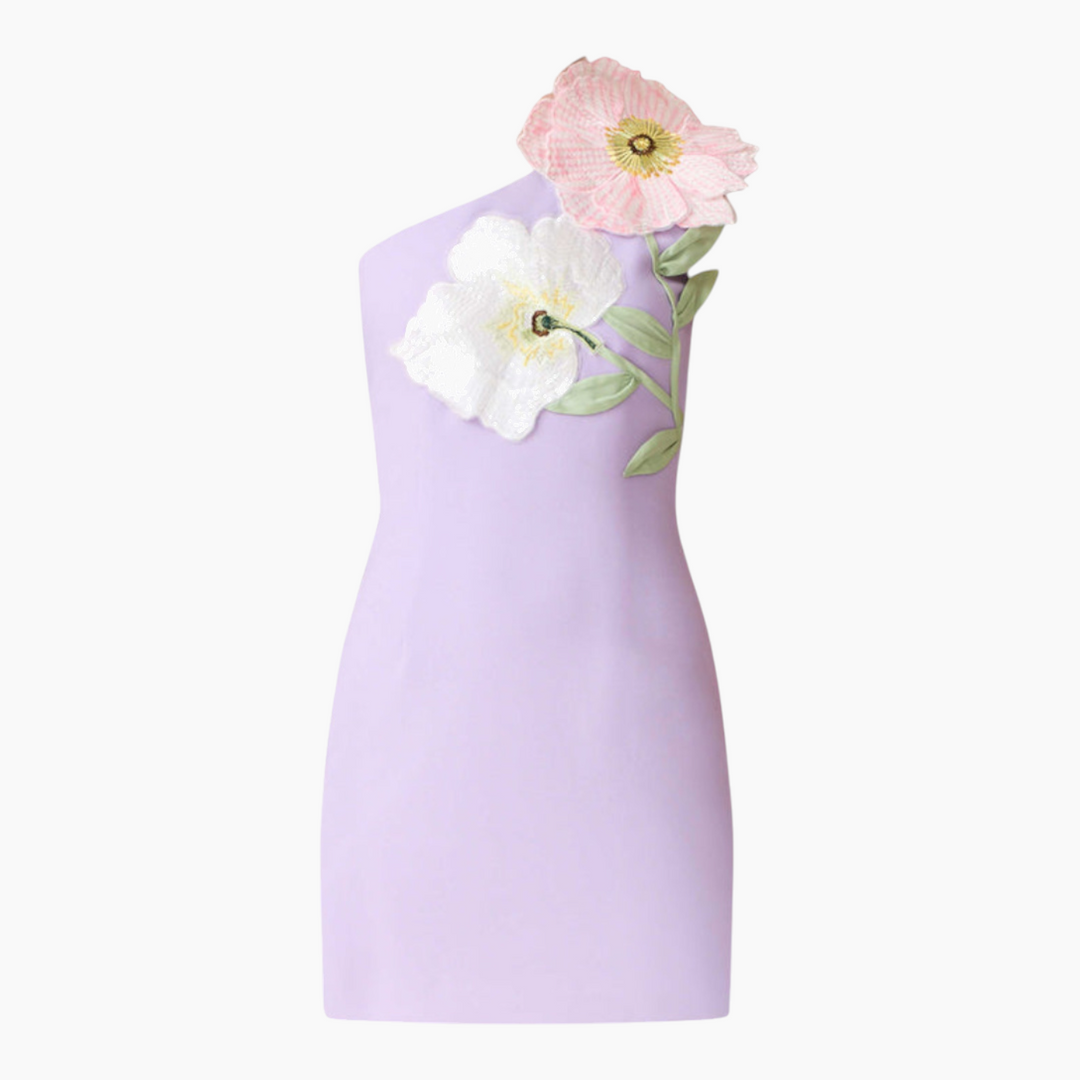 Elliatt Hope One Shoulder Mini Dress in Purple