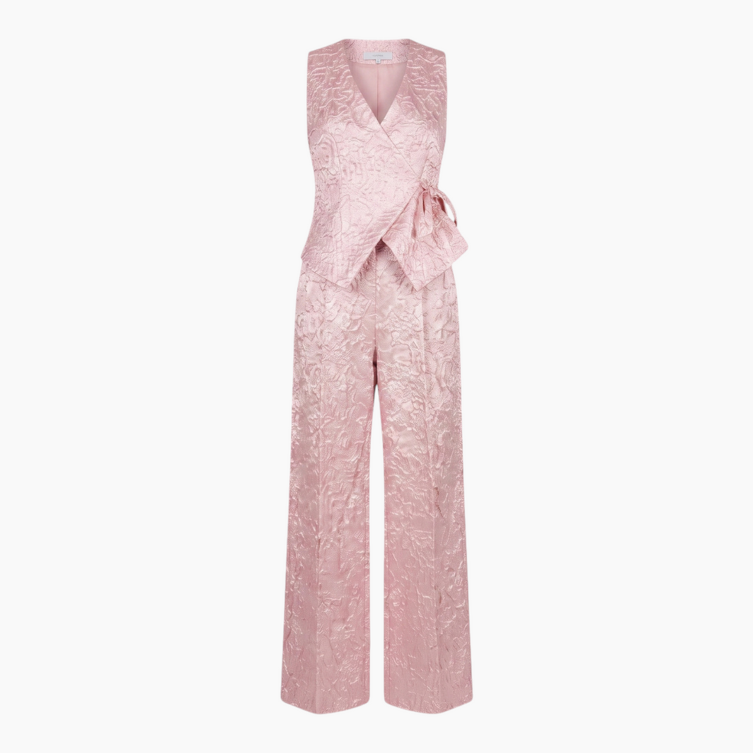 Elliatt Joesphine Top &amp; Pants Set in Embossed Satin 2 Pcs