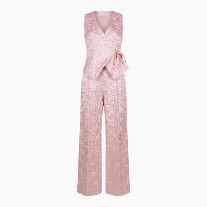Elliatt Joesphine Top &amp; Pants Set in Embossed Satin 2 Pcs