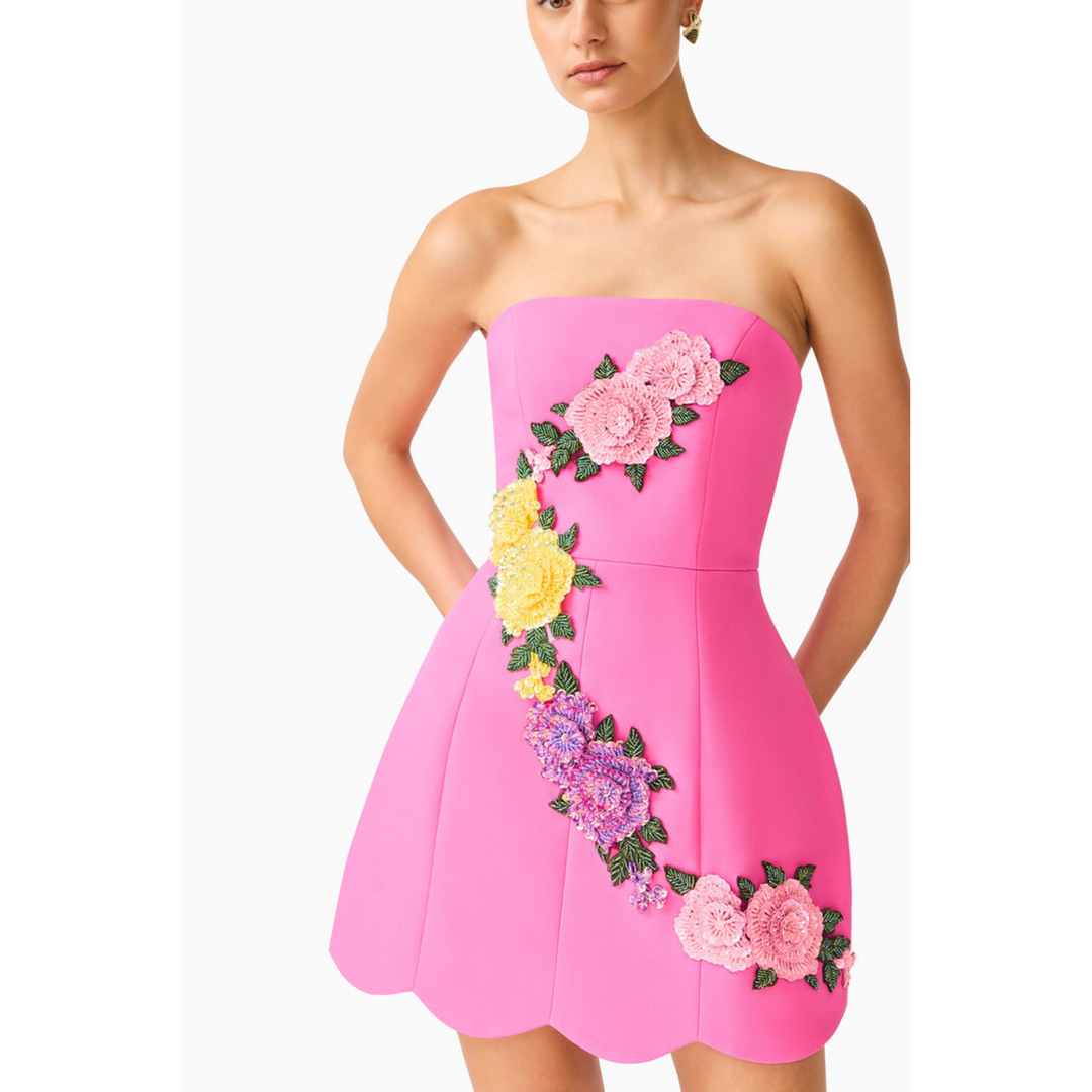 Elliatt Laurentia Tulip Mini Dress in Fuchsia Pink