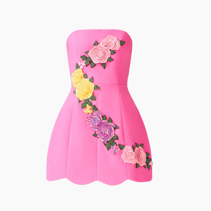Elliatt Laurentia Tulip Mini Dress in Fuchsia Pink